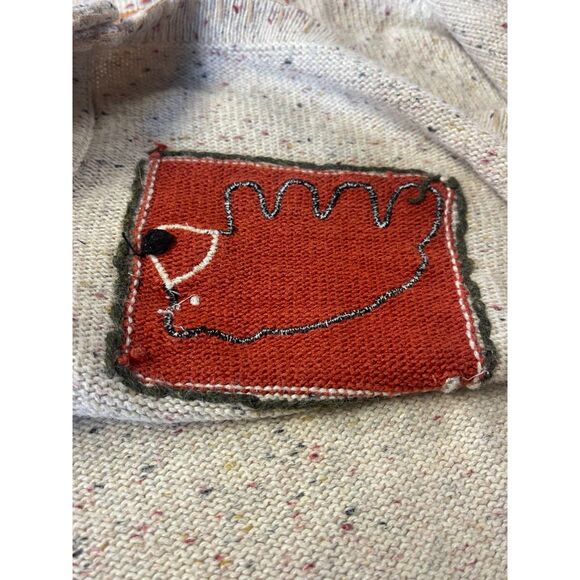 Vintage Croft & Barrow Autumn Cardigan Sweater L Moose- Bear- Leaves Cottagecore - Picture 8 of 11